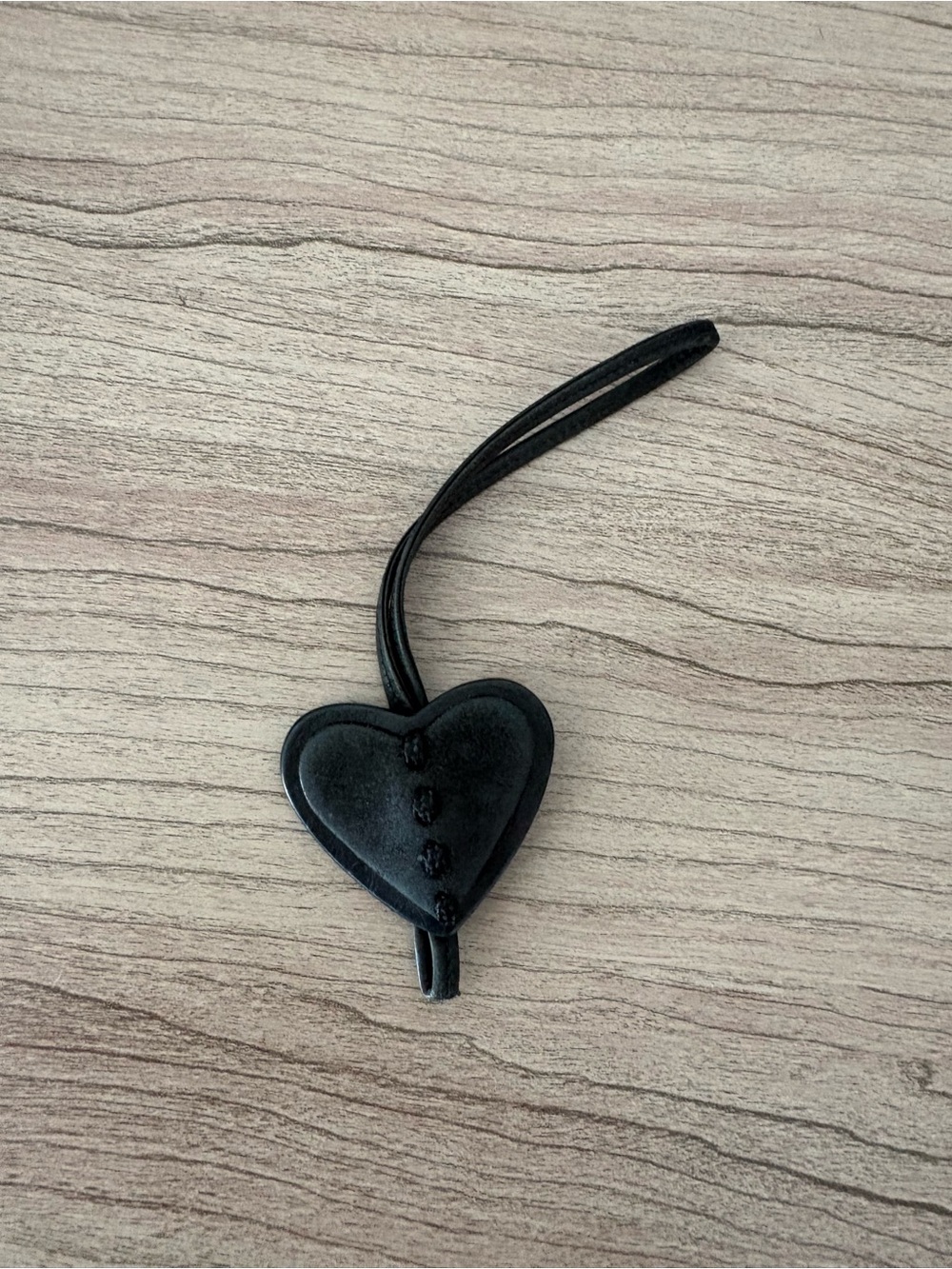 Vintage Gucci suede & leather Black Heart bag charm or keychain